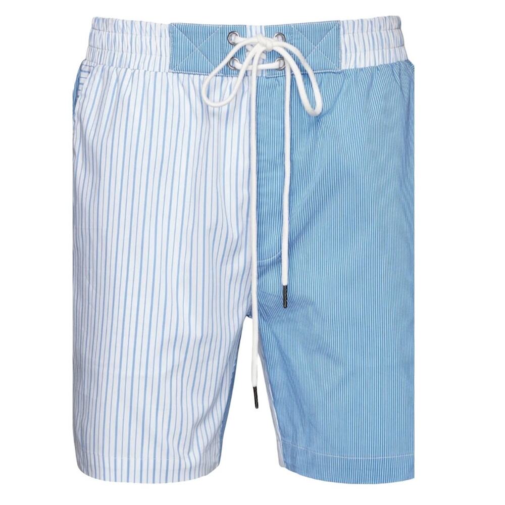 Ser.O.Ya Mens Size Small NEW Ziggy Swim Trunk Shorts in Blue Stripe Combo NWT